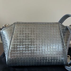 Givenchy Nano Antigona Metallic Embossed Crossbody Bag in Leather